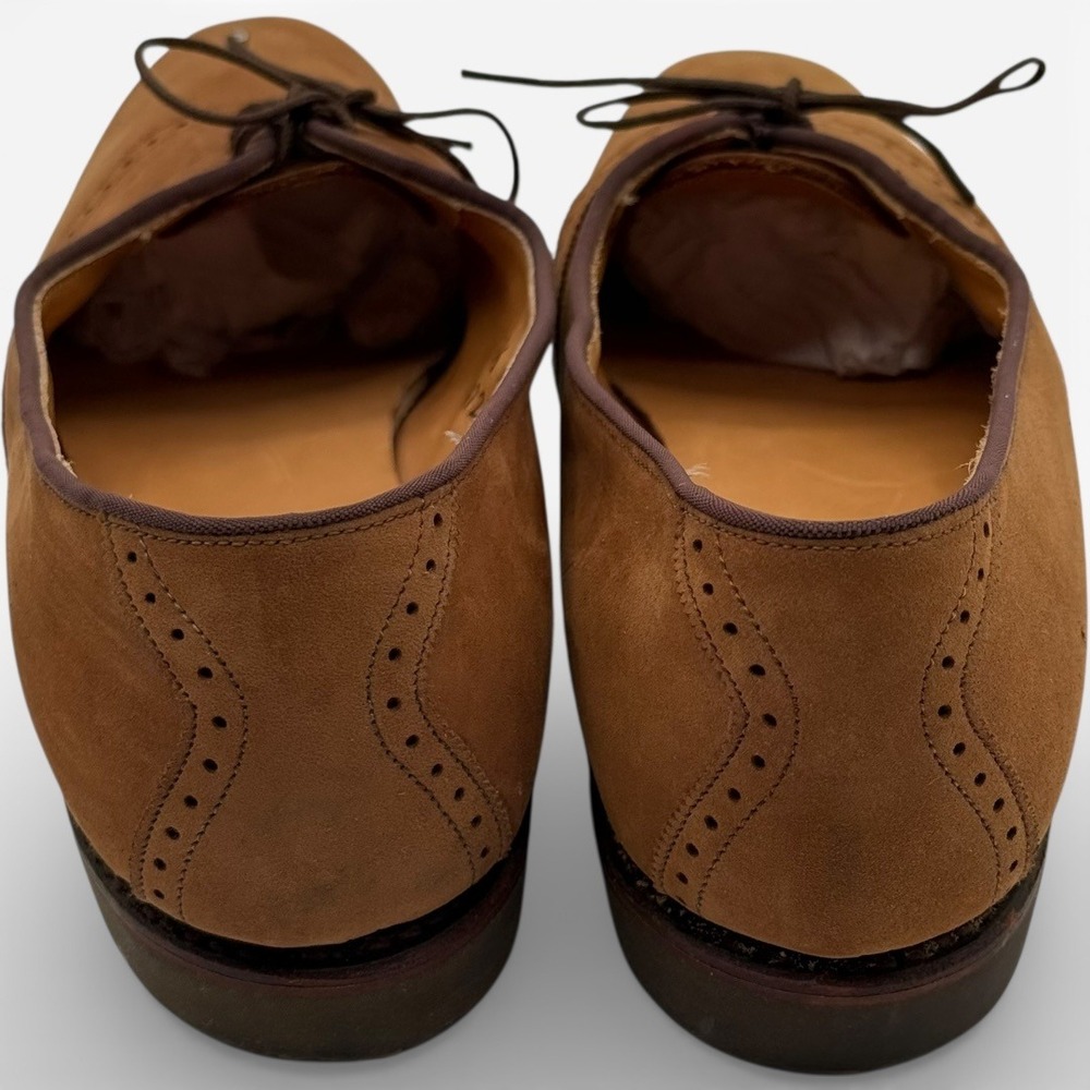 Allen Edmonds Barnard Oxford Derby Shoes 7.5 AA Oak Suede Brogue Jazz Brown Lace - Picture 5 of 7